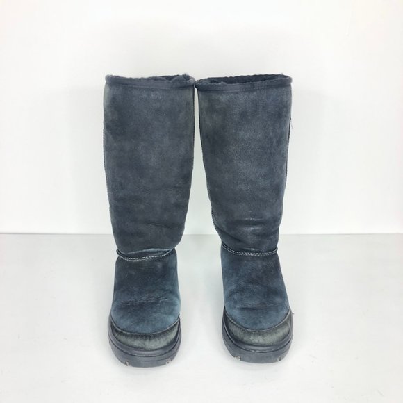 Ugg Classic Tall II Tasman Braid Boots, Black, Women's 5, Braid Back Sheepskin - Picture 2 of 14